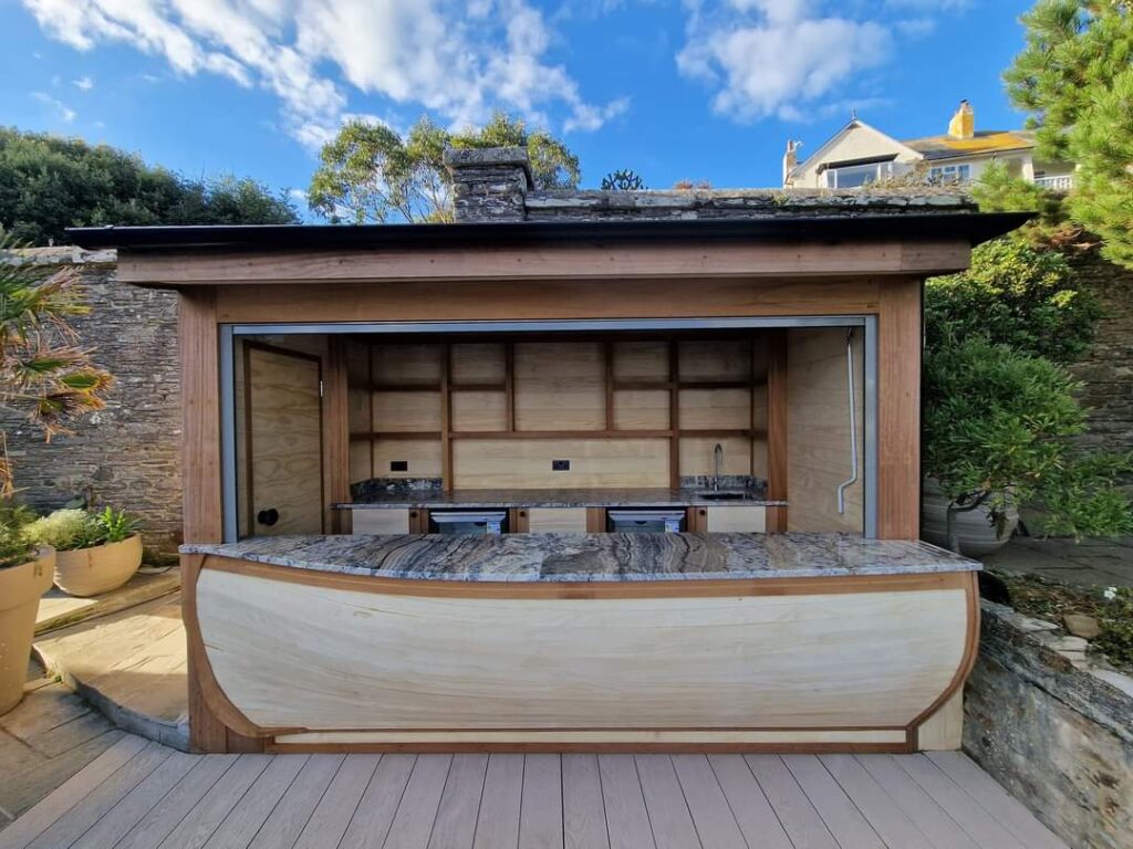 front view of bespoke bar carpentry project