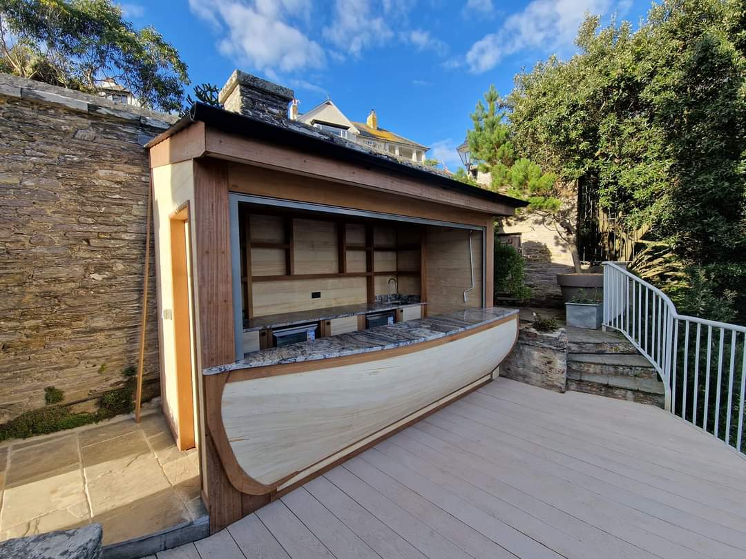 bespoke carpentry in garden in cornwall