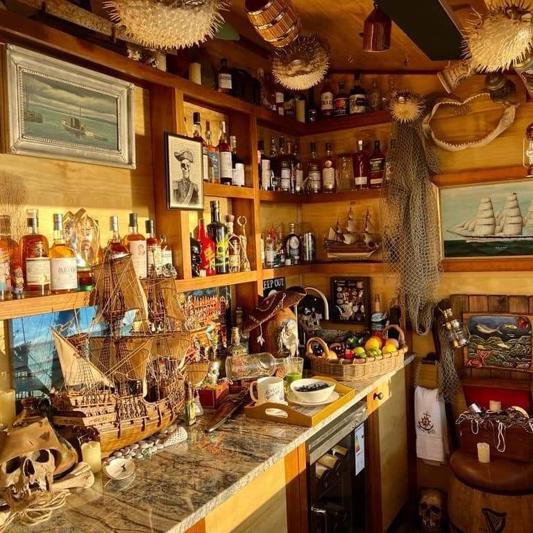 bespoke bar filled with drinks